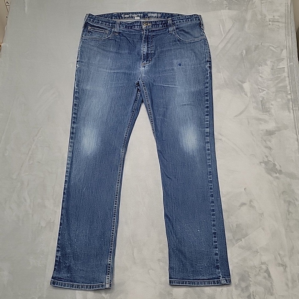 Carhartt Jeans Mens 40x32 Blue Rugged Flex‎ Straight Fit Workwear Casual